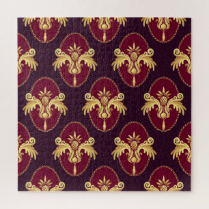 Barocke Gold-Wandleuchte Magenta-Muster