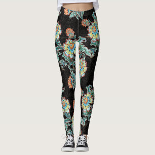 Barocke goldene florale Eleganz Leggings