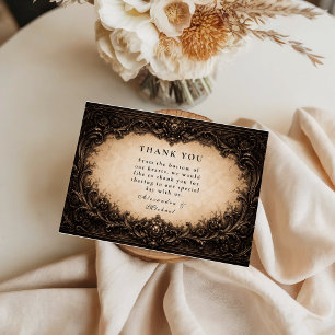 Barocke gotische Rahmenhochzeit Dankeskarte