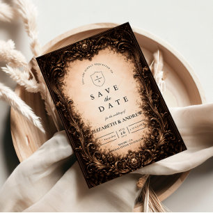 Barocke gotische Rahmenhochzeit Save The Date
