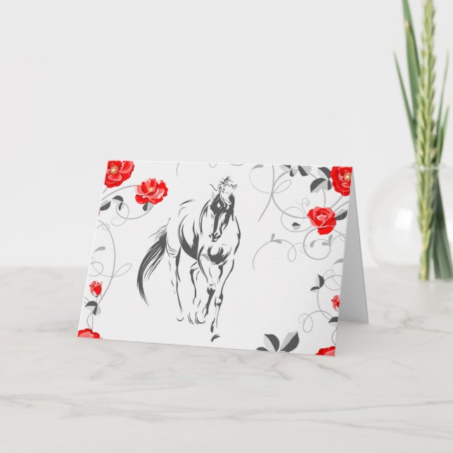 Barocke Pferdegrußkarte (Leere) Karte (Vorderseite)