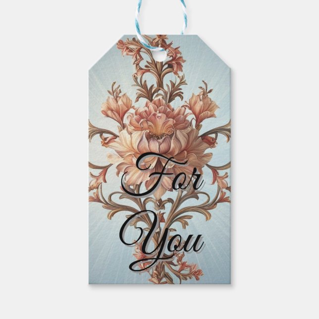 Barocke Rose Elegante Geschenkanhänger (Vorderseite)