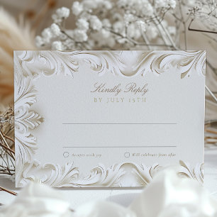 Barocke RSVP-Karte für Hochzeiten Einladung