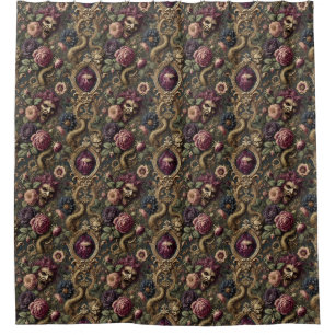 Barocke Schlachten & Blooms - Gotisches Blumendesi Duschvorhang