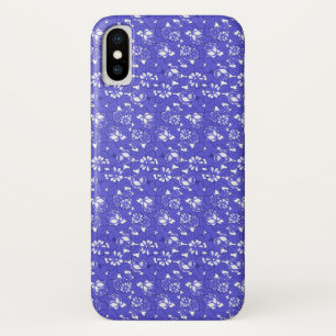 Barocke Tapete - blaues Blumenmuster Case-Mate iPhone Hülle