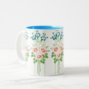Barocke Tapete Blumenstrauß... Zweifarbige Tasse