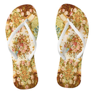 Barocke Tapete mit Viktorianischer blumengeschmück Flip Flops