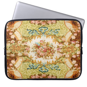 Barocke Tapete mit Viktorianischer blumengeschmück Laptopschutzhülle