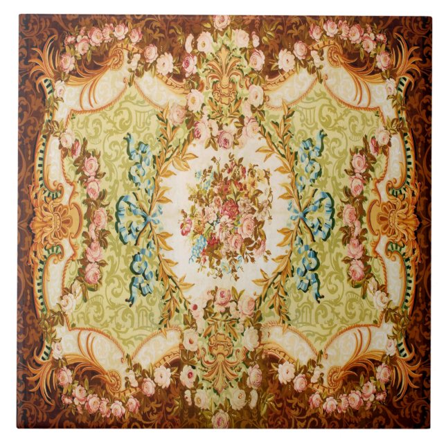 Barocke Tapisserie-Keramikfliese Fliese (Vorderseite)