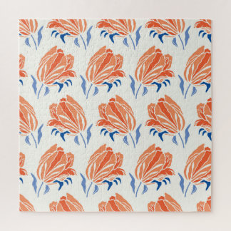 Barocke Tulip: Botanischer Vintager Linocut