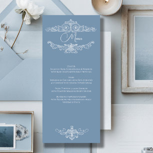 Barocke Vintage-Damask-Hochzeit Menükarte