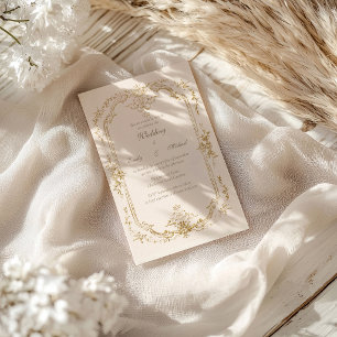 Barocke Vintage-Goldene Hochzeitseinladung Einladung