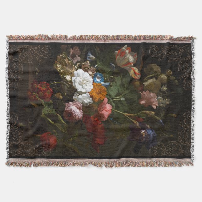 Barockelegantes, dunkles Blumendesign mit Decke (Vorderseite)