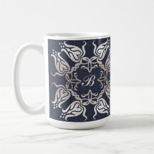barocker Blumenmuster in Blau Kaffeetasse