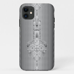 Barocker Blumenmuster mit grauer Umrandung Case-Mate iPhone Hülle