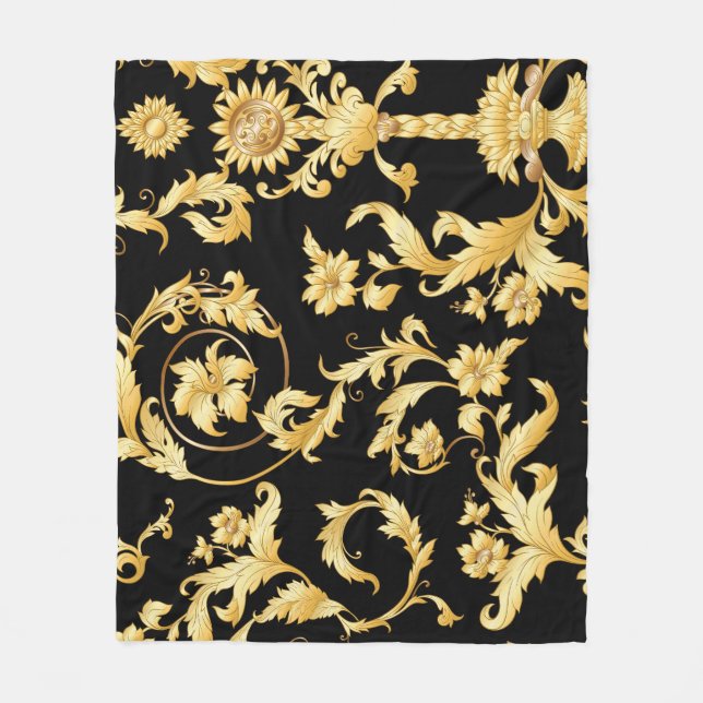 Barocker Rokoko, Viktorianisches Blumenmuster. Fleecedecke (Vorderseite)