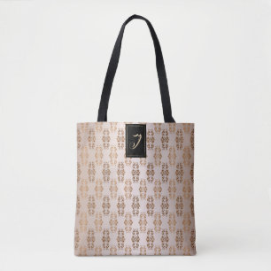 Barockes Artmit blumenmuster. Monogramm Tasche