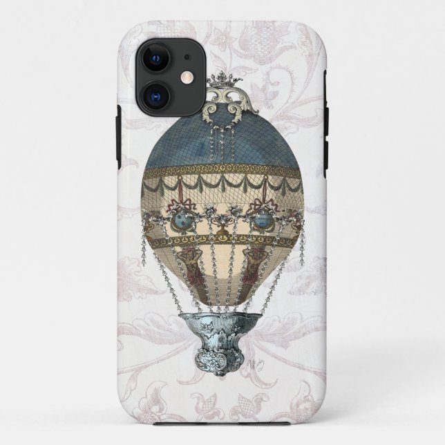 Barockes Ballon-Blau u. Creme Case-Mate iPhone Hülle (Rückseite)