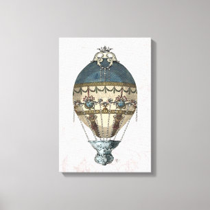 Barockes Ballon-Blau u. Creme Leinwanddruck