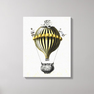 Barockes Ballon-Schwarz-Gelb Leinwanddruck