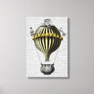 Barockes Ballon-Schwarz-Gelb Leinwanddruck