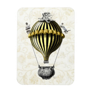 Barockes Ballon-Schwarz-Gelb Magnet