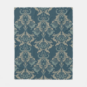 Barockes Blumenmuster. klassisches Blumenornament. Fleecedecke