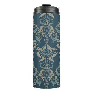 Barockes Blumenmuster. klassisches Blumenornament. Thermosbecher
