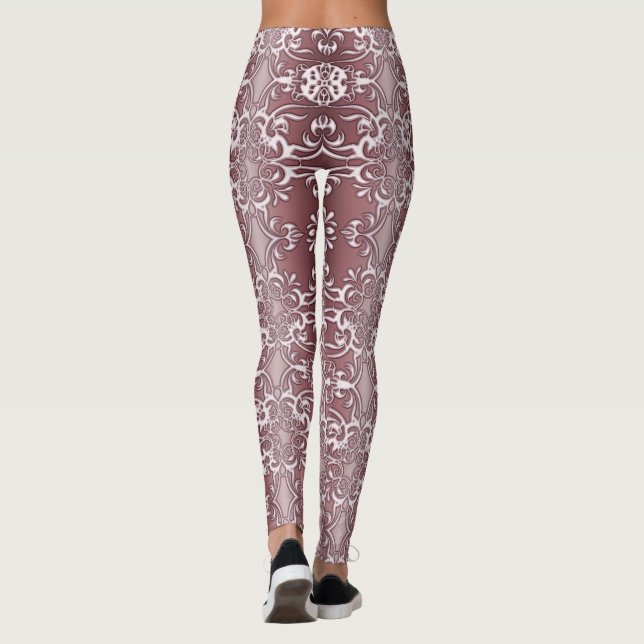 barockes Blumenmuster Leggings (Rückseite)