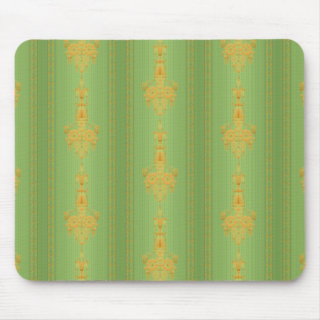 Barockes Blumenmuster mit Rand Mousepad (Vorne)