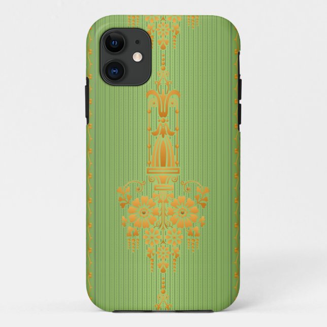 Barockes Blumenmuster mit Rand V2020 Case-Mate iPhone Hülle (Rückseite)