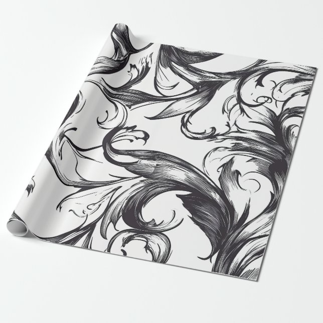 Barockes Dekorpapier Geschenkpapier (Ungerollt)
