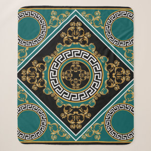 Barockes Gold: Schwarze Eleganz Sherpadecke