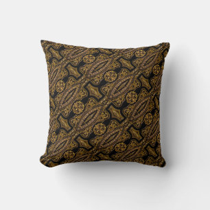 Barockes goldenes Ornamentmuster Kissen