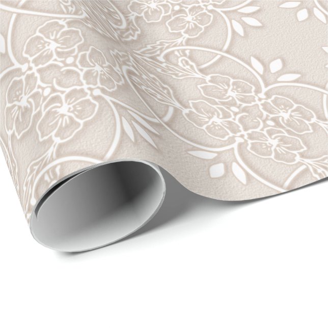 barockes Spitzemuster Geschenkpapier (Rolleneckpunkt)