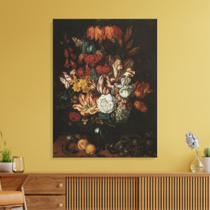 Barockes Stillleben mit Blumen in einer Vase Leinwanddruck