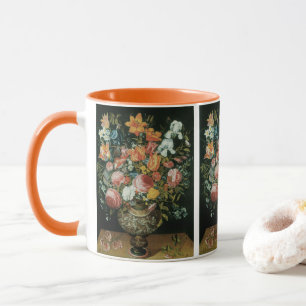 Barockes Stillleben mit Blumen in einer Vase Tasse