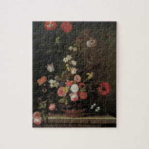 Barockes Stillleben mit Blumen in Vase