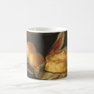 Barockes Stillleben mit Brot, Torte und Schinken Kaffeetasse