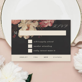 Barockfarbene Blumen RSVP Karte
