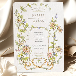 Barockflorale Hochzeitseinladung Einladung