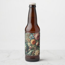 Barockgefahr - gotisches Blumenkissen Bierflaschenetikett