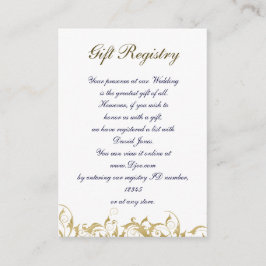 Barockhochzeit mit Champagnergold Begleitkarte