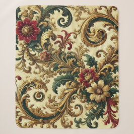 Barockmuster mit Gold, Rot, Grün A Sherpadecke