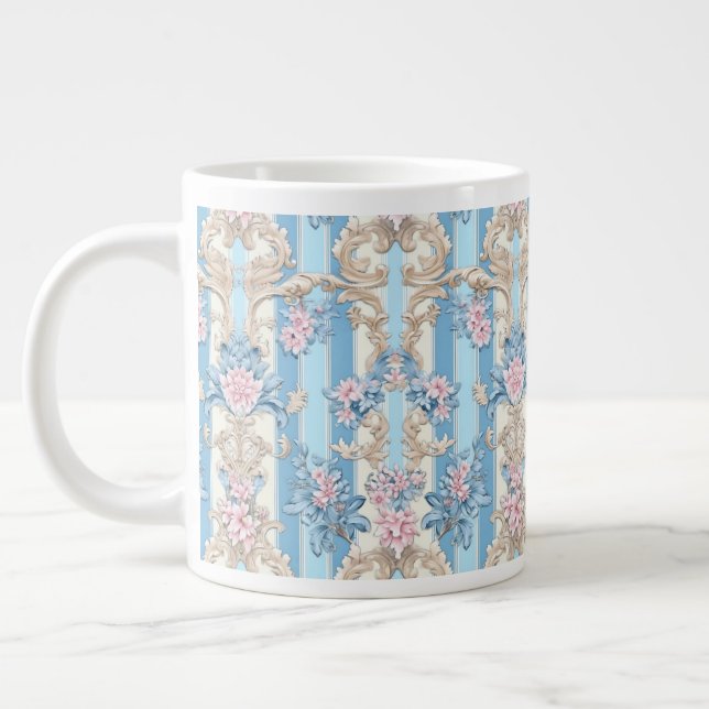 Barockpastellmuster Jumbo-Tasse (Links)