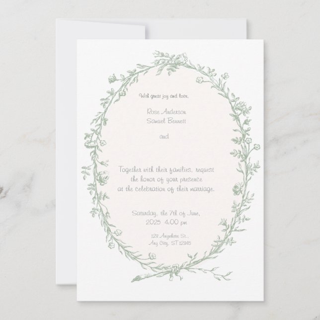 Barockrahmen - Einladung zur Hochzeit (Vorderseite)