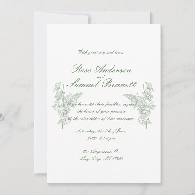 Barockrahmen - Einladung zur Hochzeit (Vorderseite)