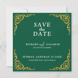 Barockrahmen Royal Emerald Green Ornamental Save The Date