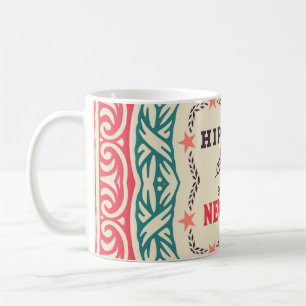 Barockschmuck und Blumendetails, Hipster-Karte Kaffeetasse