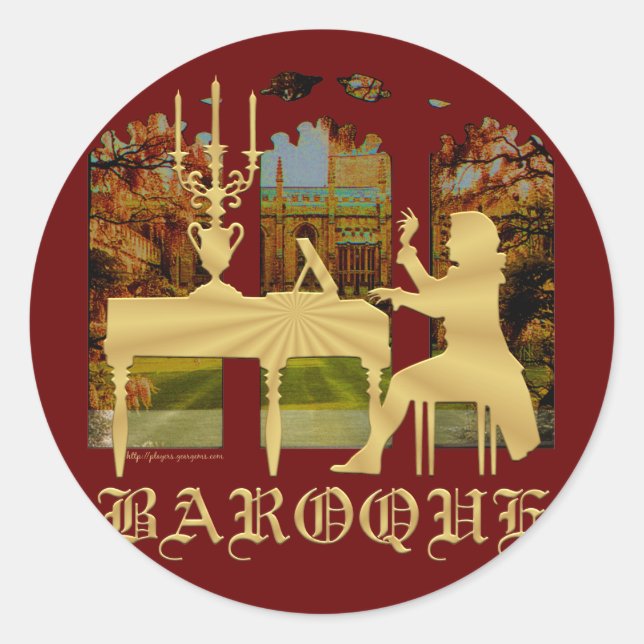 Barocksichel Runder Aufkleber (Vorderseite)